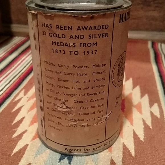 Vintage 1930's Madrid Curry Powder Tin (Full)Litho - Picture 3 of 3